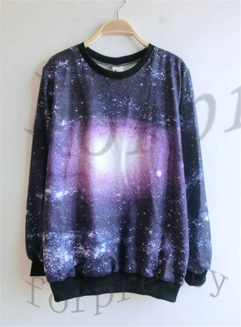 Women's Galaxy Space Starry Print long Sleeve Top Round T Shirt | eBay