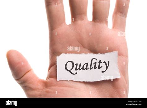 quality word  hand stock photo alamy