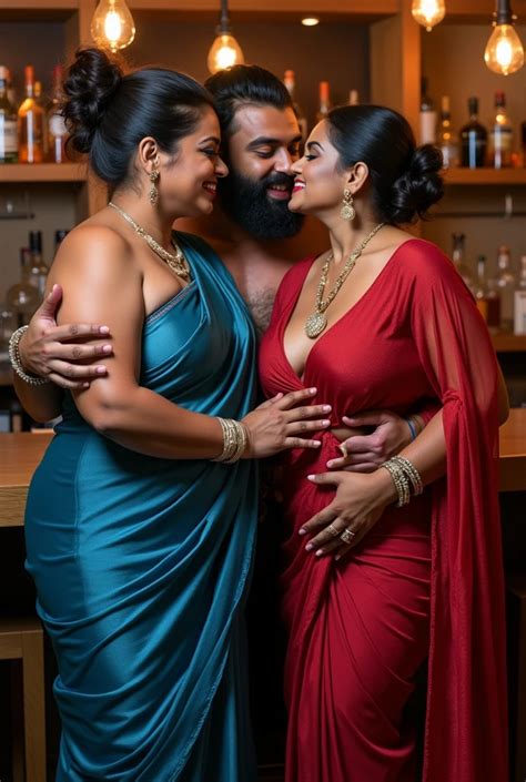 indian married dusky aunties wearing shiny transpa seaart ai