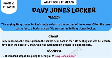 "Davy Jones Locker" Meaning with Great Examples (Idiom) • 7ESL