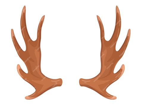 Premium Vector | Cartoon deer horns wild animal horn reindeer antlers