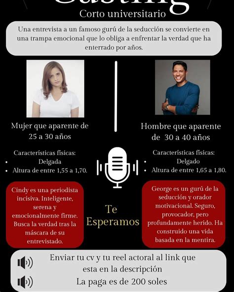 Castings en todo el Perú 🎬🇵🇪 | CASTING CERRADO 🎬📢 Para nuevo proyecto