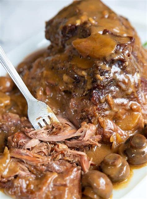 Creamy Mushroom Beef Chuck Roast Recipe - The Kitchen Magpie