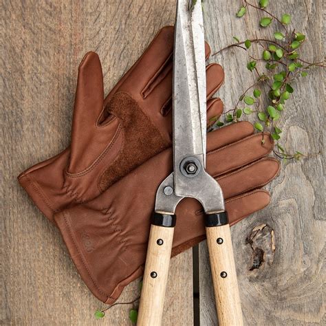 Buy Leather gardening gloves lined - brown: Delivery by Waitrose Garden