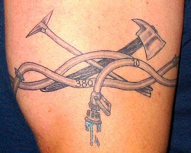 Crossed Fire Axes Tattoo