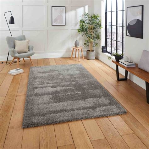 Deluxe Plain Shaggy Rug - Grey | Runrug