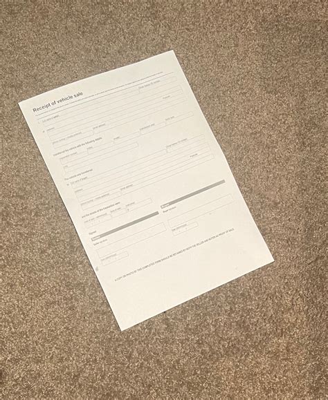 receipt  motor vehicle sale transfer sell buy bill document template
