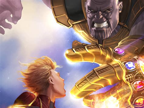 1920x1440 Captain Marvel Vs Thanos 5k Artwork 1920x1440 Resolution HD ...