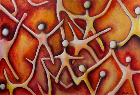 Abstract Painting of Connected People