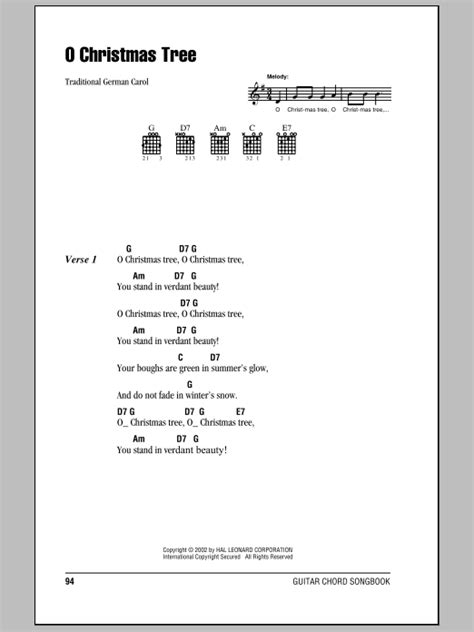 O Christmas Tree by Traditional - Guitar Chords/Lyrics - Guitar Instructor