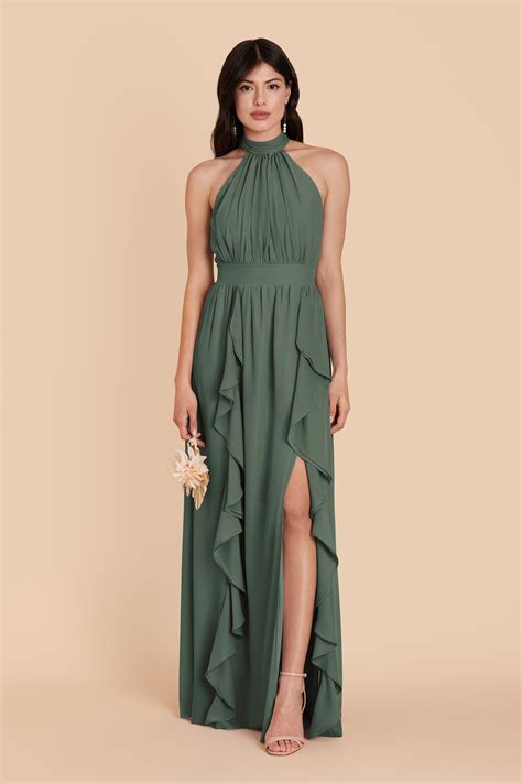 Joyce Eucalyptus Chiffon Bridesmaid Dress | Birdy Grey