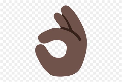 Ok Hand Dark Skin Tone Emoji - Ok Sign Emoji PNG - FlyClipart