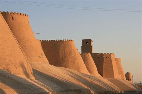Fascinating Mud Brick Structures of Khiva Wall, Uzbekistan