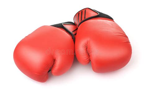 Pair of Red Leather Boxing Gloves Stock Photo - Image of boxer ...