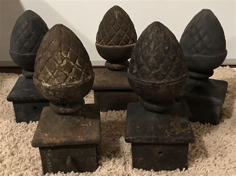 Vintage Cast Iron Fence Post Finials Lot of 5 (B 6657) | #1941892751