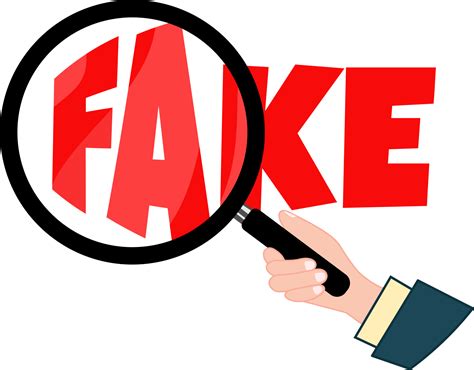 hand holding magnifying glass with fake inscription 19582462 PNG