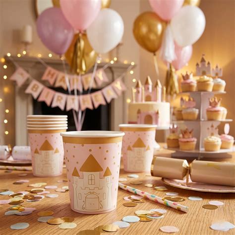 Copos Decorados Para Festa - Copos Decorados Premium Castelo 250ml Kit 8un para Festa Infantil