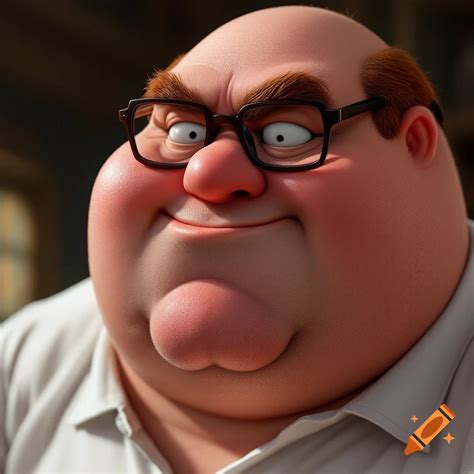 realistic depiction  peter griffin sitting   couch   living