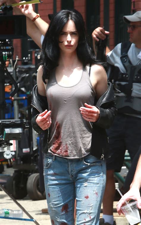 Krysten Ritter Booty in Bloody Jeans - 'A.K.A. Jessica Jones' Set in