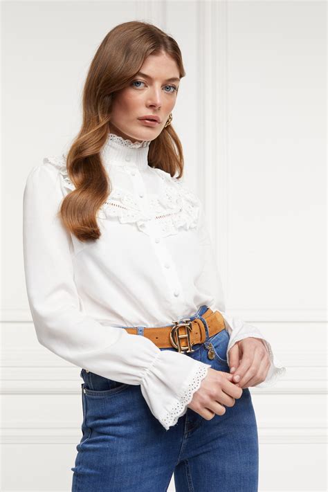 Audley Lace Blouse (White) – Holland Cooper