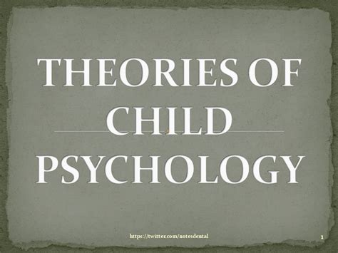 Dental Notes: Theories of Child Psychology NOTES