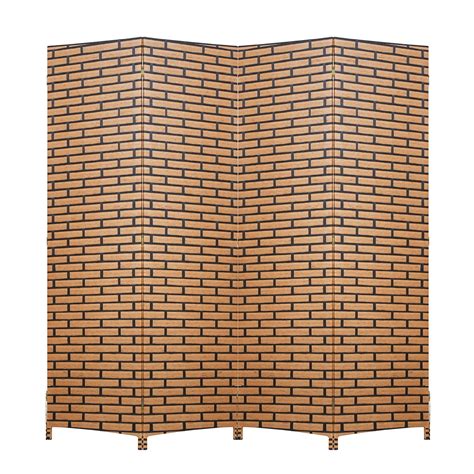 snapklikcom room divider wood screen  panel wood mesh woven design
