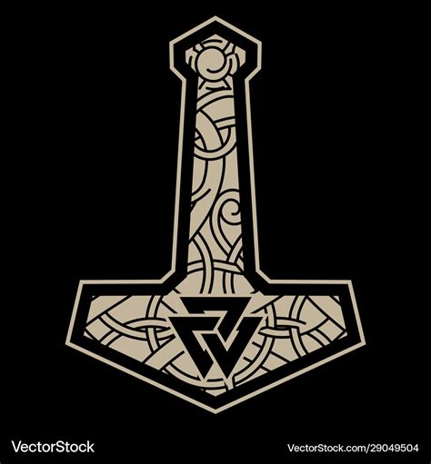 Thors hammer - mjolnir and scandinavian Royalty Free Vector