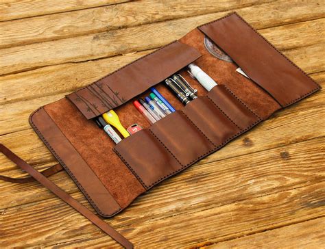 Roll up Pencil Case Pattern, Leather Pencil Holder Svg & Pdf, DIY