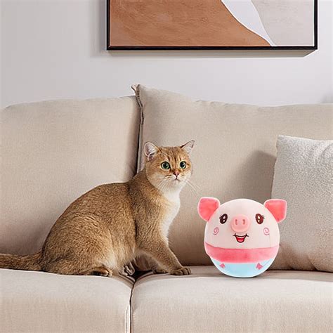 Momihoom Pet Ball Toy, Pet Cartoon Pig Doll Bouncing Jump Ball Toy with