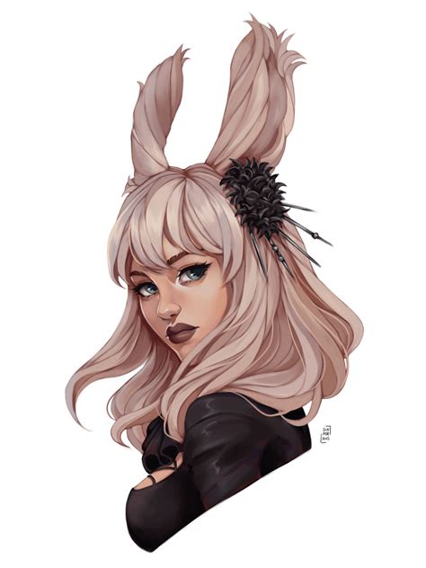 viera portrait painted   rffxivart