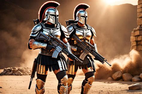 Spartan warrior's with armor carrying machine guns by tonyp61 on DeviantArt