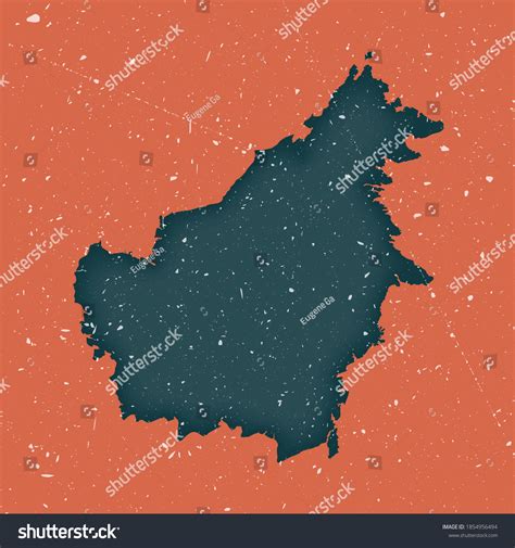 Borneo Vintage Map Grunge Map Island Stock Vector (Royalty Free ...