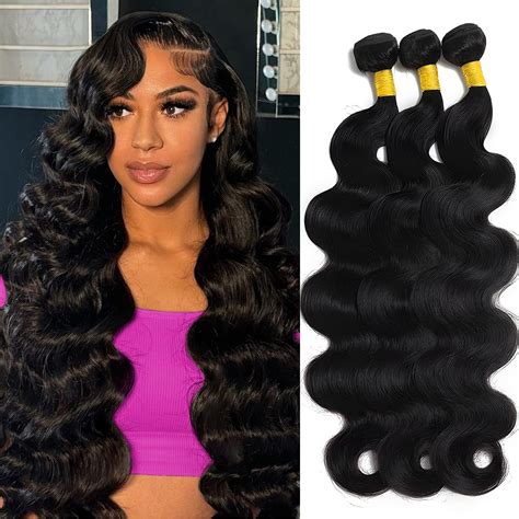 Amazon.com : 12A Brazilian Body Wave Bundles Human Hair 22 24 26 Inch