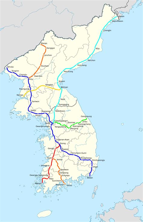 Potential High Speed Rail Train Lines in a Unified Korea : r/imaginarymaps