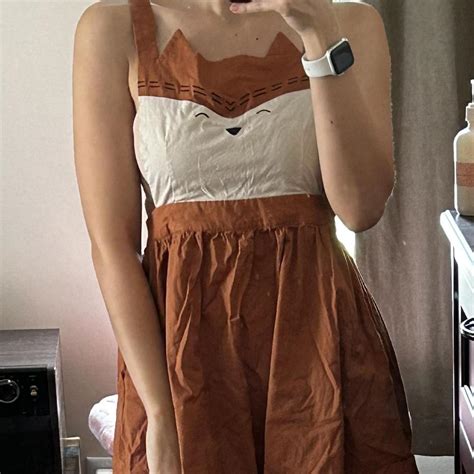 modcloth cute fox jumper worn  unique  depop