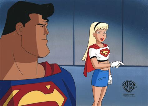 Superman The Animated Series Original Production Cel With Matching Dra