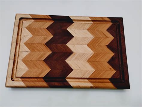 Butcher Block Cutting Board Chevron Style - Etsy