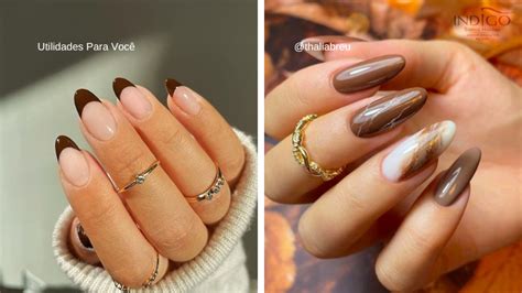 A Lateral Da Minha Unha E Marrom Bem Claro - 5 unhas decoradas bonitas e simples com a cor marrom