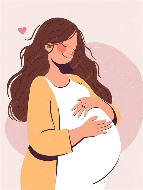 premium photo  cartoon   pregnant woman