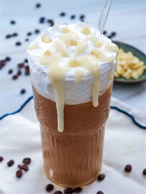 Starbucks Copycat Iced White Chocolate Mocha – Made with Homemade Syrup!
