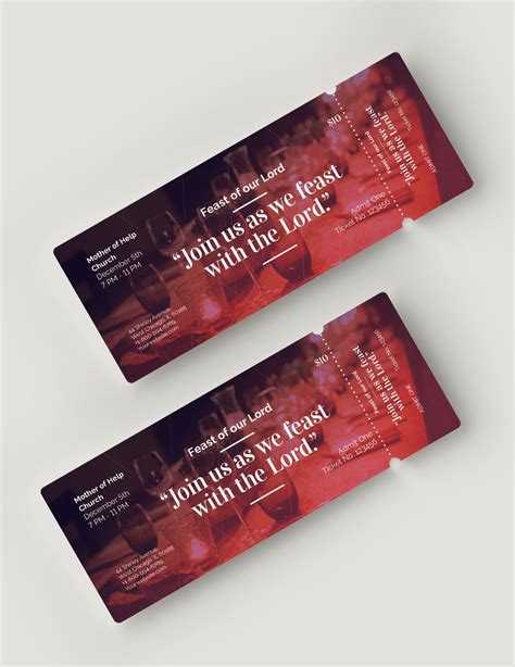 Church Banquet Ticket Template in Publisher, Word, Illustrator, PSD ...