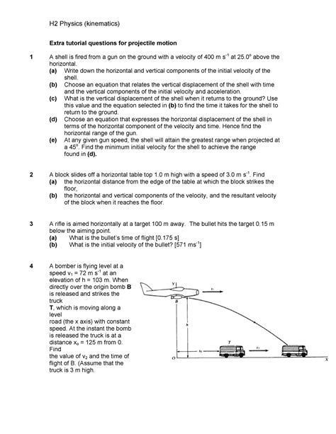 Extra practice questions for projectile motion - H2 Physics (kinematics