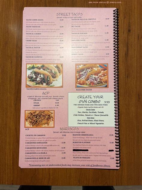 Menu at Casa Grande restaurant, Gainesboro