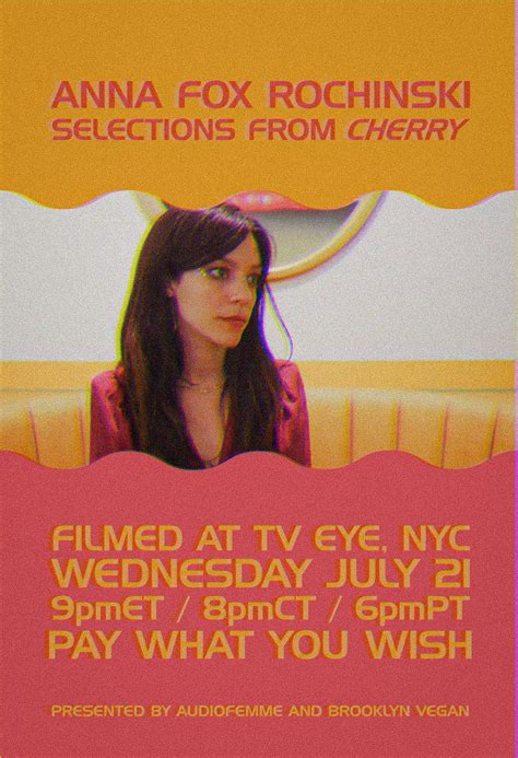 Anna Fox Rochinski debuting 'Cherry' songs & live band in livestream