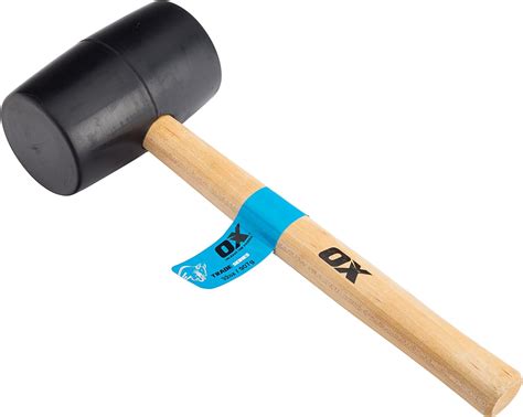 OX Black Rubber Mallet - Trade Series Rubber Mallet Hammer with Wooden ...