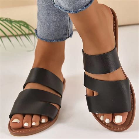 haotags womens stylish   comfort sandal size  black