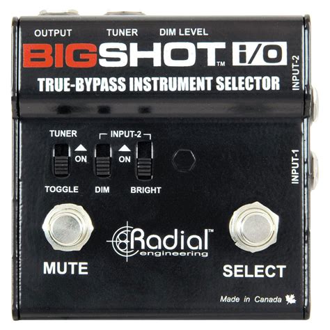 radial engineering bigshot io true bypass instrument selector pedal
