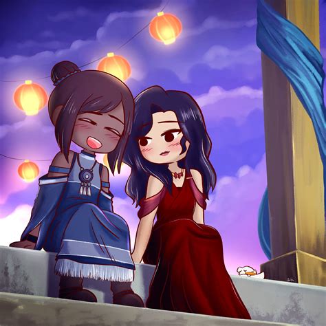 korra and asami sato (avatar legends and 1 more) drawn by ag_nonsuch