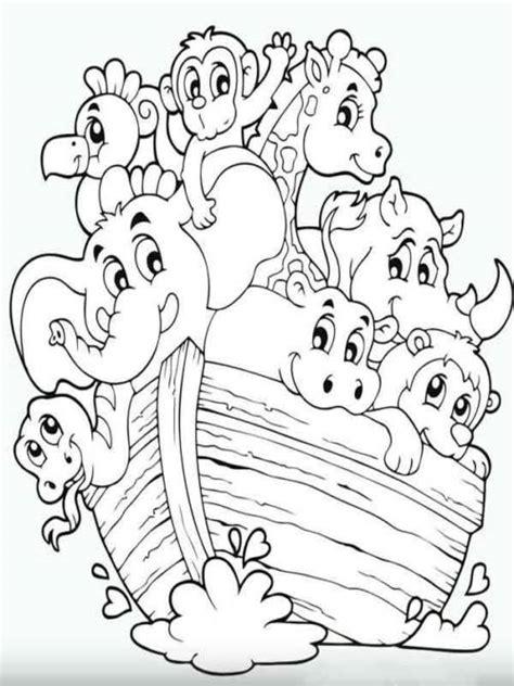 Animais Da Arca De Noe Para Colorir - 33 Desenhos da Arca de Noé (Dilúvio) para Pintar e Se Divertir!