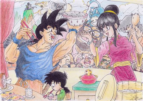 gokus family meal  vidal  deviantart
